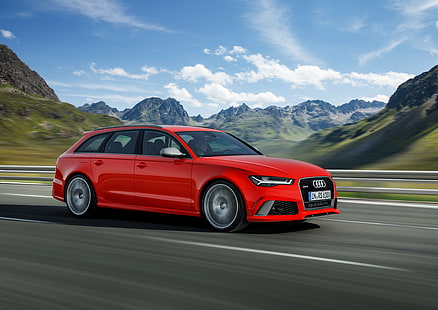 Audi, RS6, Avant, Kırmızı, Audi, RS6, Avant, kırmızı araba, HD masaüstü duvar kağıdı HD wallpaper