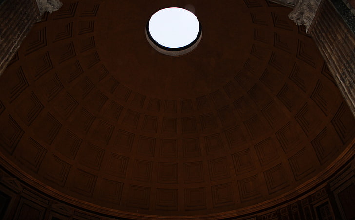 Pantheon, brown concrete dome, Architecture, Italy, HD wallpaper