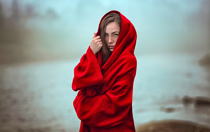 Roben, Frauen, Modell, rot, HD-Hintergrundbild