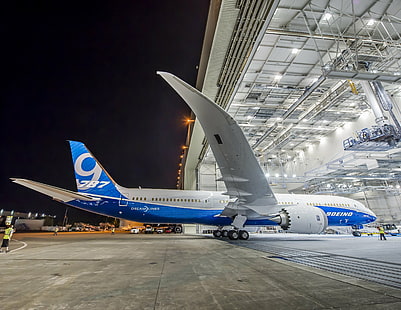 787, 787-9, samolot pasażerski, samolot, boeing, dreamliner, jet, transport, Tapety HD HD wallpaper