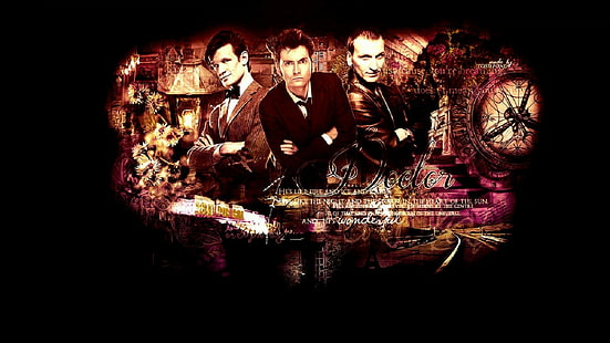 Christopher Eccleston, David Tennant, Doctor Who, onzième docteur, Matt Smith, tardis, dixième docteur, le docteur, Fond d'écran HD HD wallpaper