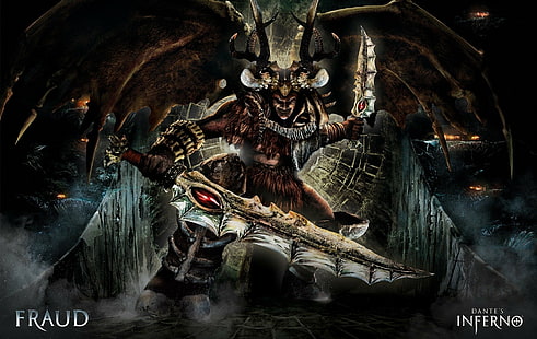 Videospiel, Dantes Inferno, Kreatur, Betrug, Spiel, Hölle, Monster, Schwert, HD-Hintergrundbild HD wallpaper