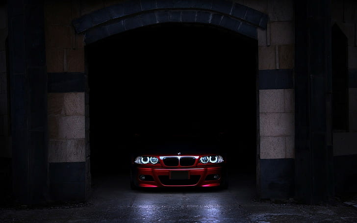BMW E46, тень, ангельские глазки, HD обои