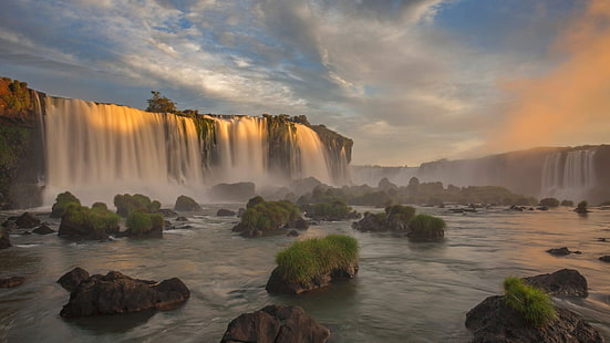 Ниагарский водопад, река, водопад, Бразилия, водопад Игуасу, природа, пейзаж, HD обои HD wallpaper