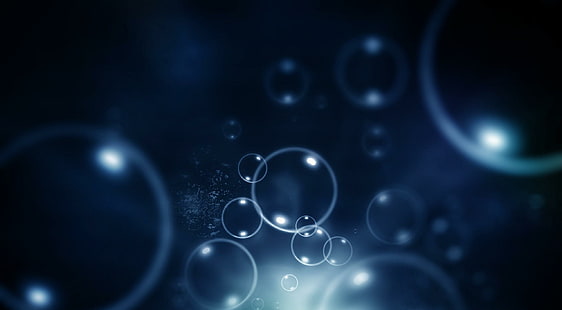 Water Bubbles, water, bubbles, light, blue, beautiful, white, 3d and abstract, HD wallpaper HD wallpaper