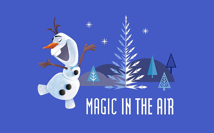 Olaf's Frozen Adventure (2017), poster, film, kardan adam, kış, ağaç, dondurulmuş macera, beyaz, mavi, HD masaüstü duvar kağıdı