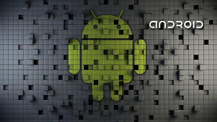 logo, robot, android, google, rendering, HD wallpaper