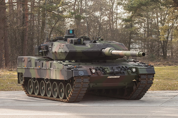 коричневый, черный и коричневый камуфляж военный танк, танк, бой, леопард, бундесвер, 2А7, HD обои