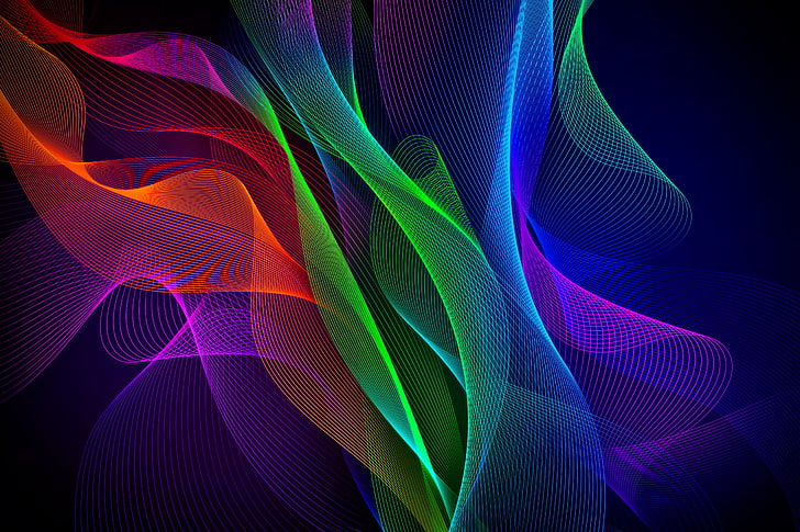Colorful, Razer Phone, Waves, Stock, HD wallpaper