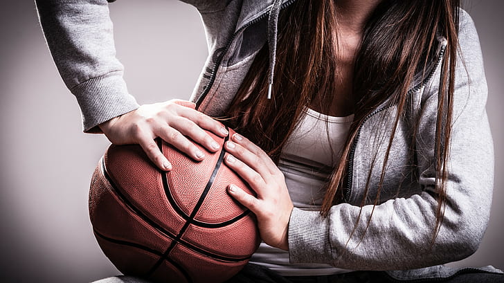 баскетбол, женщины, мяч, HD обои