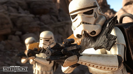 Screenshot film Star Wars Battlefront, Star Wars, video game, Star Wars: Battlefront, stormtrooper, Wallpaper HD HD wallpaper