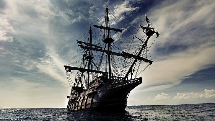 ship, sea, boat, sailing ship, HD wallpaper