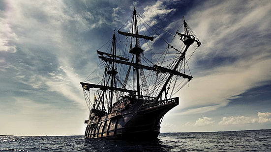 корабль, море, лодка, парусник, HD обои HD wallpaper