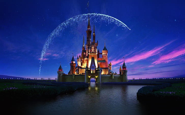 Disney, castelo, obra de arte, Ilust, céu, HD papel de parede