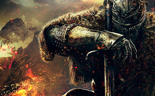 рыцарь цифровые обои, рыцарь, средневековый, видеоигры, Dark Souls II, меч, Dark Souls, HD обои HD wallpaper