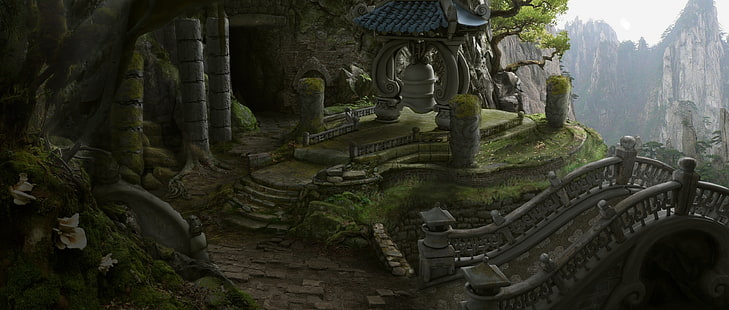 عالم من علب pandaren عالم علب علب من pandaria 3560x1513 ألعاب فيديو World of Warcraft HD Art ، world of warcraft ، pandaren، خلفية HD HD wallpaper