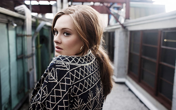 Adele, hauts noirs et gris pour femmes, célébrité, célébrités, célébrités, artiste, chanteuse adele, Fond d'écran HD