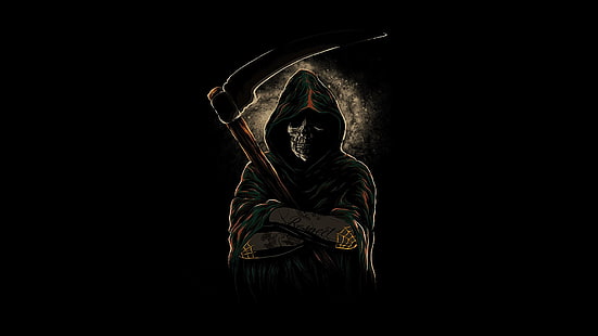 skull, Grim Reaper, artwork, HD wallpaper HD wallpaper