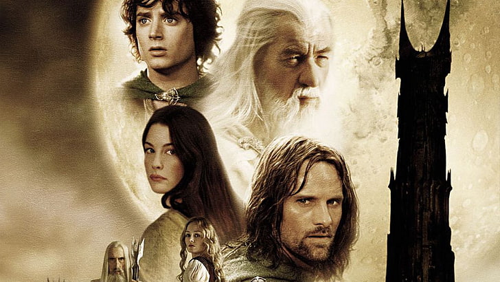 Aragorn, Elijah Wood, Éowyn, Frodo Baggins, gandalf, Ian McKellen, film, Saruman, Il signore degli anelli, Il signore degli anelli: Le due torri, Viggo Mortensen, Sfondo HD