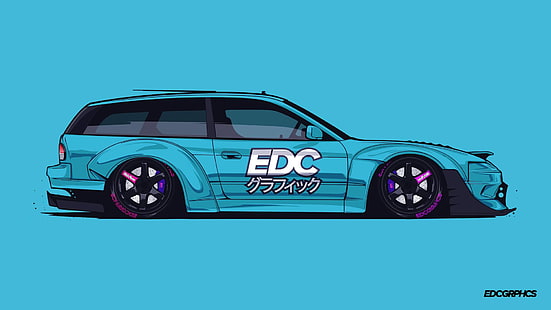Grafik EDC, Nissan, Nissan 240SX, render, JDM, mobil Jepang, Wallpaper HD HD wallpaper