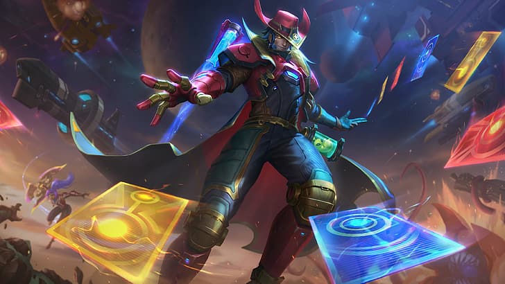 Twisted Fate, The Odyssey, League of Legends, Riot Games, luar angkasa, galaksi, Guardians of the Galaxy, Wallpaper HD