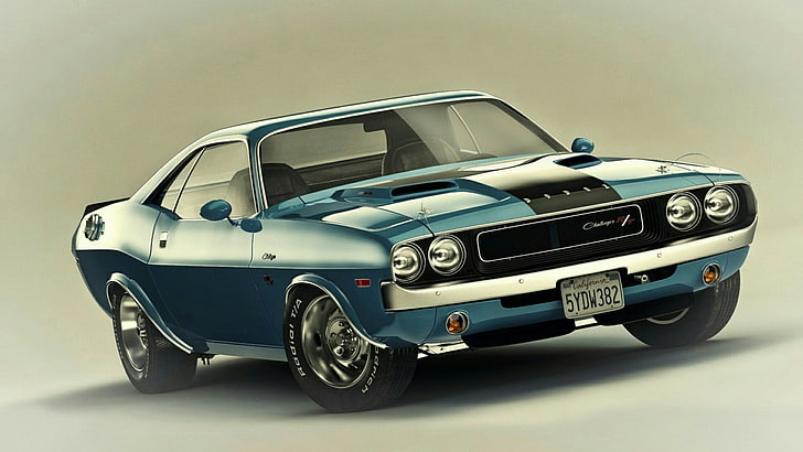 Dodge Challenger, Dodge, американский автомобиль, 1970, автомобиль, классический автомобиль, автомобиль с высокой мощностью, HD обои