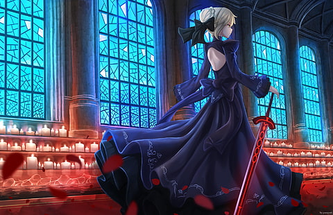 Serie Fate, Fate / Stay Night, Sabre Alter, Sfondo HD HD wallpaper
