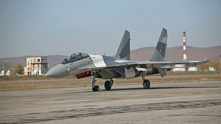 aircraft, airplane, Russia, Sukhoi Su-35, HD wallpaper