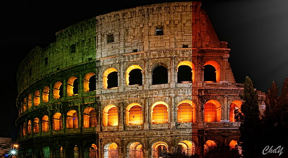 Римски Колизеум, Колизеумът, Рим, Град, Италия, Италия, Рим, Колизей, HD тапет HD wallpaper