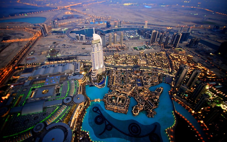 Burj Khalifa, Dubai, Minimalismus, Tilt Shift, Dubai, Burj Khalifa, HD-Hintergrundbild