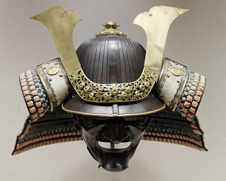 Japon, samouraï, masque, guerrier, perles, honneur, période Edo, japonais, shogunat, kabuto, nippon, nihon, Fond d'écran HD