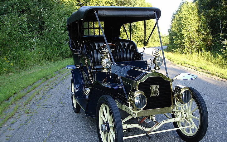 vintage black and beige car, Packard, car, vintage, Oldtimer, vehicle, Wallpaper HD