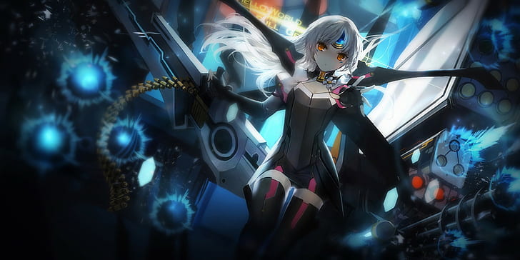anime girls, video game characters, thigh-highs, Eve (Elsword), Elsword, HD wallpaper