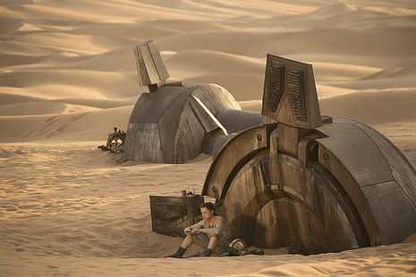 Star Wars, Star Wars: The Force Awakens, Daisy Ridley, ภาพยนตร์, วอลล์เปเปอร์ HD HD wallpaper