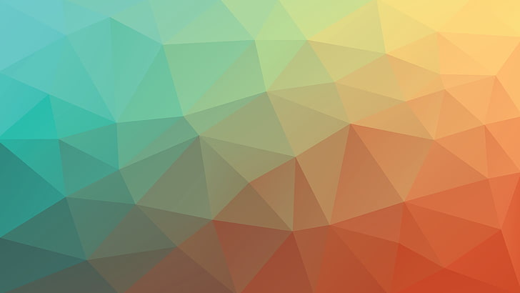 orange and teal cubist painting, pattern, abstract, HD wallpaper
