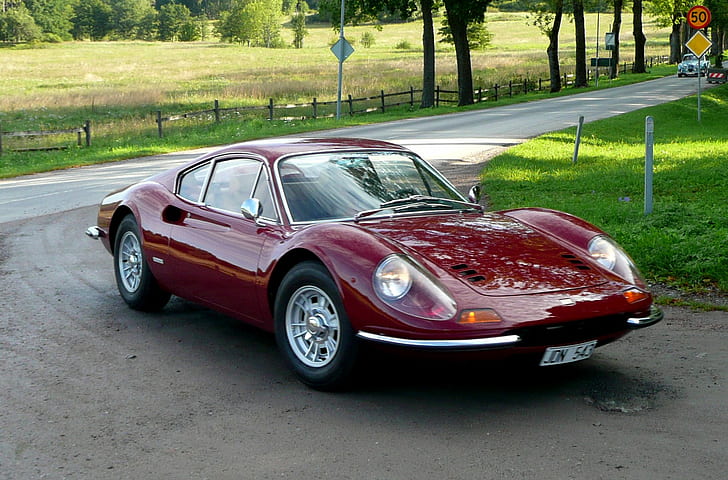 1969, 246gt, cars, classic, coupe, dino, ferrari, gts, italia, HD wallpaper