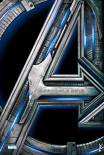 Marvel Avengers logo, Avengers: Age of Ultron, Marvel Comics, films, Marvel Cinematic Universe, Fond d'écran HD HD wallpaper
