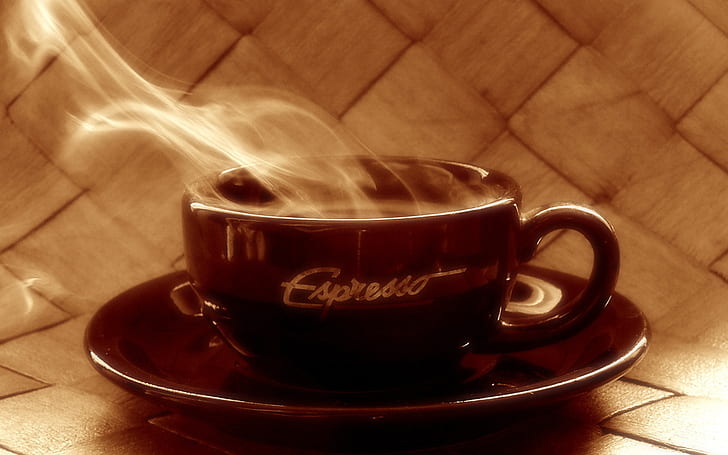 Hot coffee, steam, brown cup, Hot, Coffee, Steam, Brown, Cup, HD wallpaper