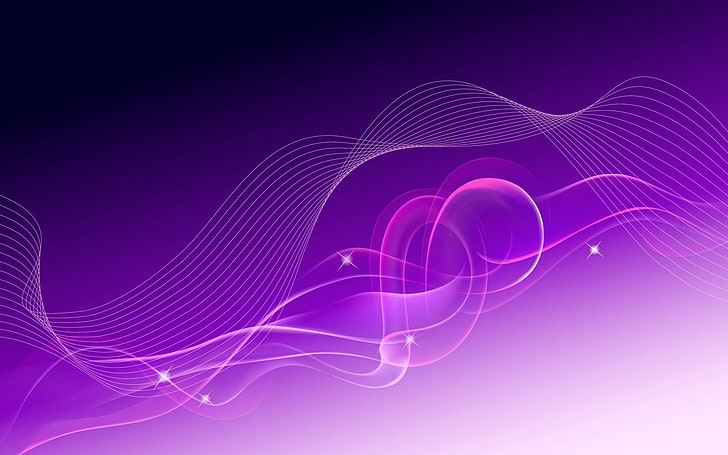 фиолетовые цифровые обои, волнистые, линии, сетка, фон, HD обои