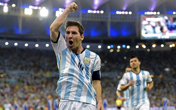 Lionel Messi-World Cup 2014 Final Argentina HD Wal .., camisa de futebol listrado branco e azul para homem, HD papel de parede