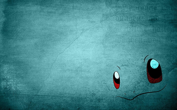 Покемон иллюстрация Balbausaur, аниме, покемон, минимализм, Squirtle, синий, простой фон, HD обои