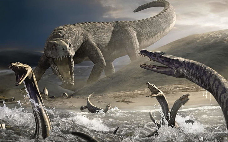 ilustrasi berbagai macam dinosaurus, Hewan, Dinosaurus, Wallpaper HD