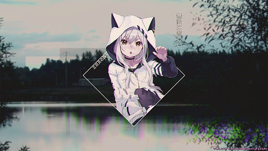 Anime Mädchen, Anime Vektoren, Bild-in-Bild, verschwommen, HD-Hintergrundbild HD wallpaper