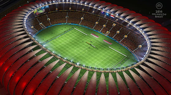 Coupe du Monde FIFA 2014, terrain de sport, Sports, Football, Fifa, coupe du monde, Stade, Brésil, 2014, Fond d'écran HD HD wallpaper
