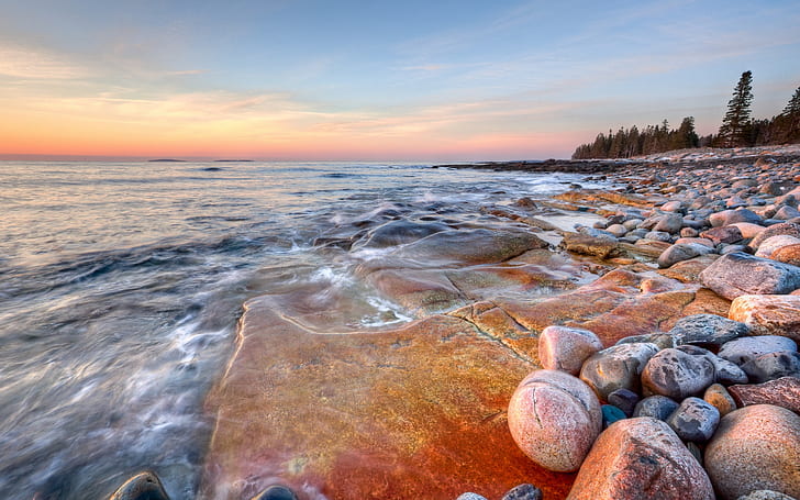 Les rochers du bord de mer, Seashore, Rocks, Fond d'écran HD