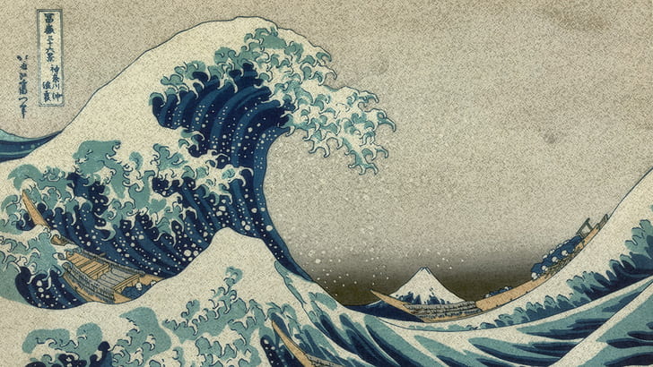 Hokusai, le mont Fuji, la grande vague au large de Kanagawa, Fond d'écran HD
