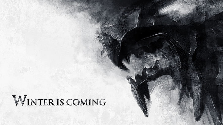 Game of Thrones digital wallpaper, Game of Thrones, Winter Is Coming, winter, wolf, HD wallpaper