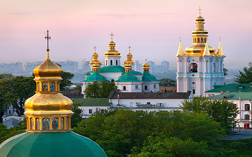 Vista de Kiev Pechersk Lavra ucraniano, ruso, Fondo de pantalla HD HD wallpaper