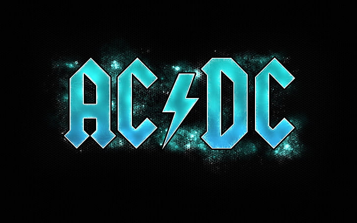 AC-DC логотип, ACDC, графика, фон, шрифт, свет, HD обои