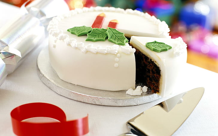 Праздничный торт, торт ко дню рождения, торт, свеча, день рождения, еда, праздник, 3d и аннотация, HD обои